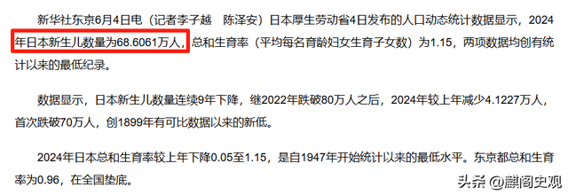 同为1亿人口，日本2024年出生人口68万，河南2024出生人口多少？