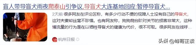 爬泰山的作死夫妻被制裁！导盲犬被收回，身份被扒，家里还有一只