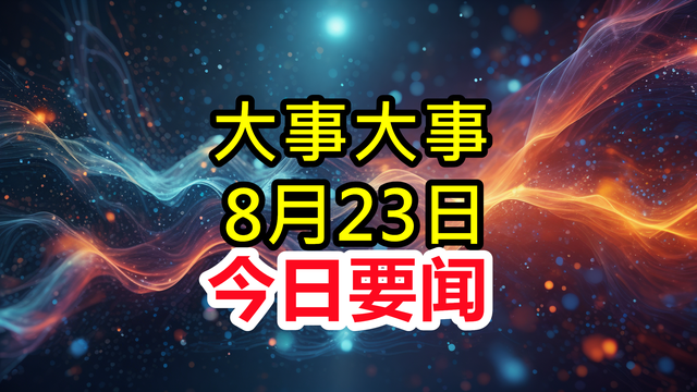 今日消息！8月23日凌晨四点前发布最新消息，3分钟看完重要消息