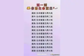 测一测你是几两命，对照看看，你的是多少图片