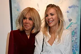 布丽吉特两个女儿都很漂亮：48长女比马克龙大一岁，也有一双美腿图片