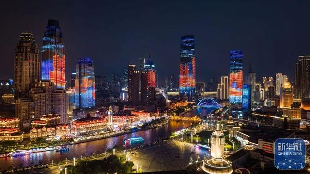 夜幕下的海河，绝美！