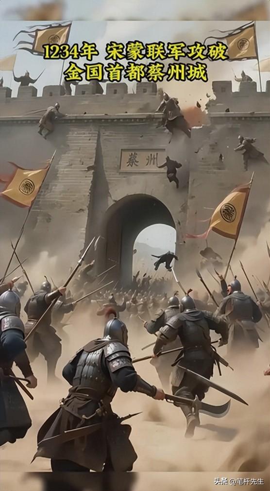 三峰山战后金国濒危，宋蒙联手围蔡州，1234 年金国终亡于此