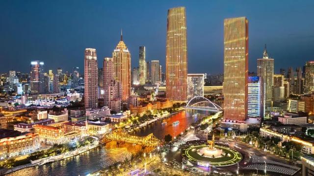夜幕下的海河，绝美！