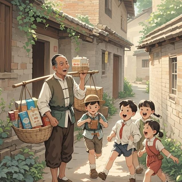 原创七绝诗《看图写意——卖货郎》新韵