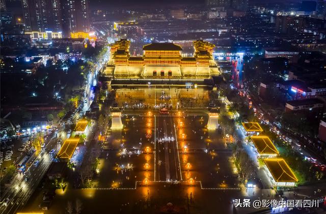 河南洛阳：隋唐洛阳城国家遗址公园夜景美