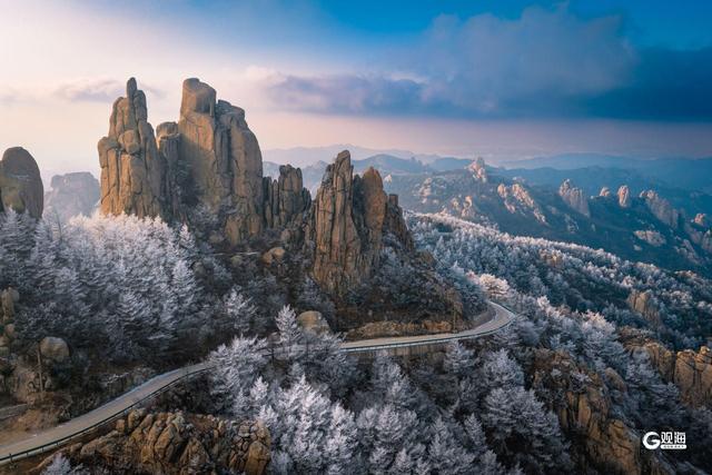 崂山迎来雾凇：石与松的素色禅意