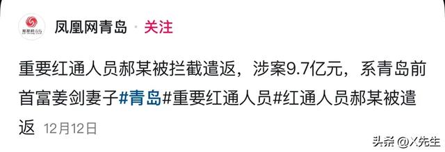 又揪出来一个巨贪,金额高达9.7亿,首富夫人郝斌跨境逃亡失败了