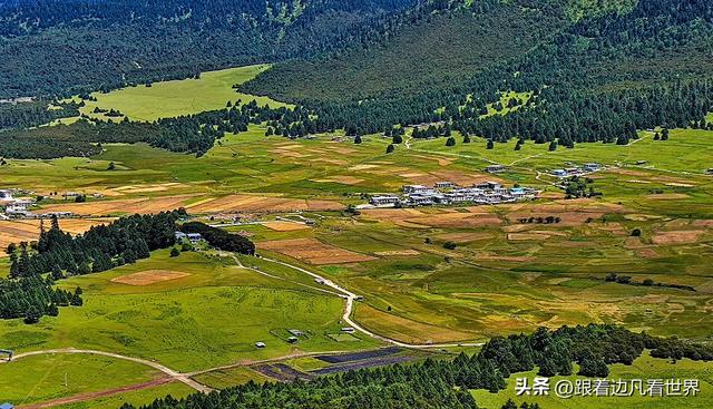 《八进西藏》空中俯瞰林海牧歌里，藏着鲁朗的宁静