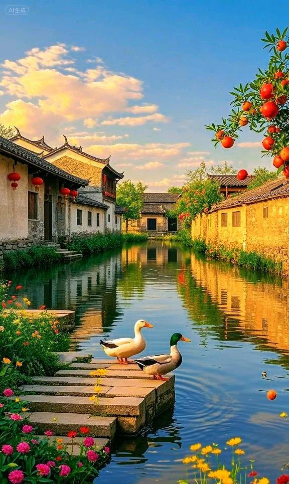 溪绕繁花，鸭戏山间——这乡村，藏着岁月的静美