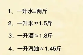 才明白一升等于多少斤？替孩子收藏吧！图片