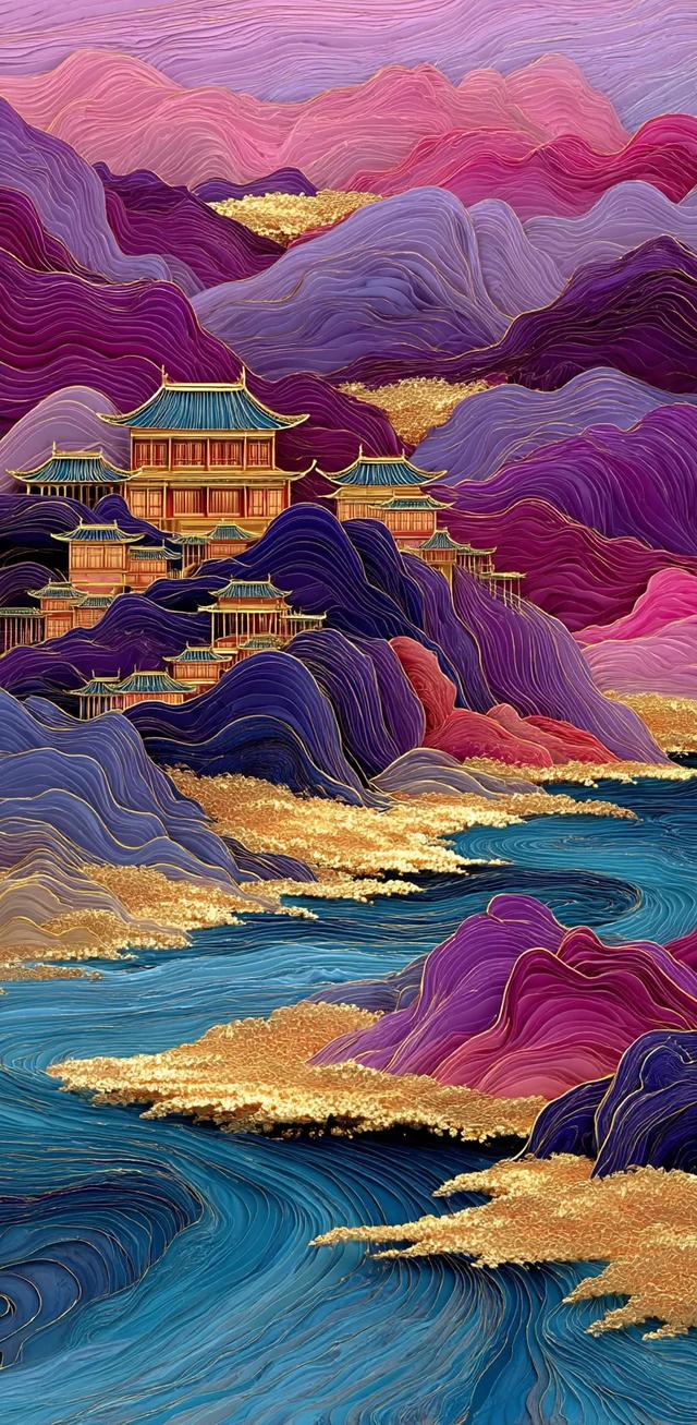 紫色山川湖海壁纸｜和舒服的人在一起 连沉默都是快乐的