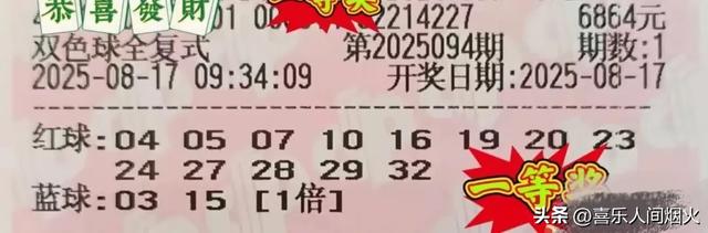 双色球25094期分析晒票：看好1组同尾号，胆码5，一码定蓝。