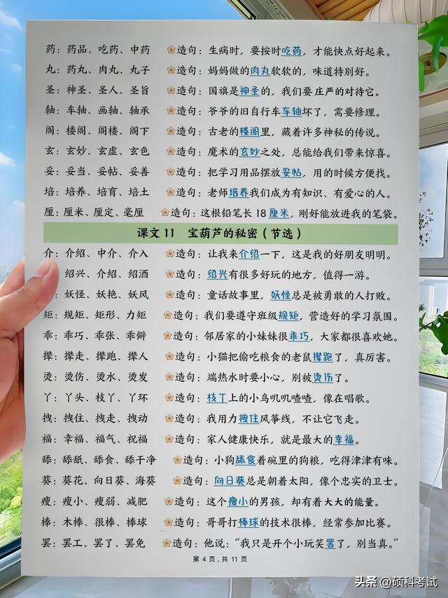 25秋三年级上册语文生字组词造句 · 二升三暑假晨读必备