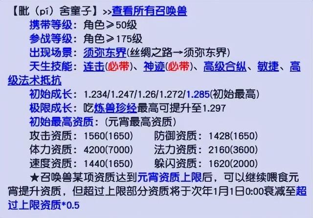 从零开始认识梦幻西游召唤兽，资质、成长真的很重要