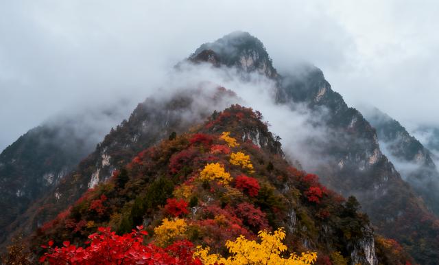 唐家河的秋：把山河晕成了打翻的颜料盘