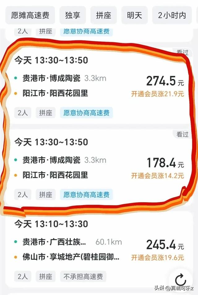 顺风车价格大乱斗与平台背后的神秘猫腻