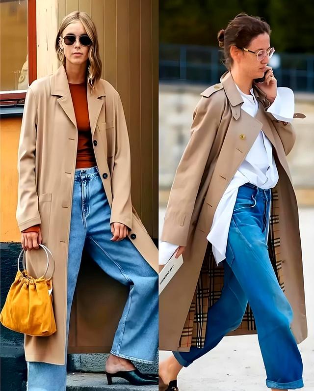 今年的“顶流”，是风衣+阔腿裤，穿对了洋气又好看！