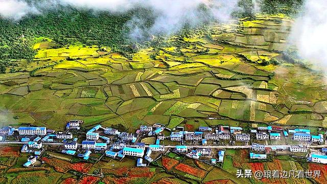 《219西藏南南线》中尼边境：乃夏村 晨雾织彩缎，田园藏仙境