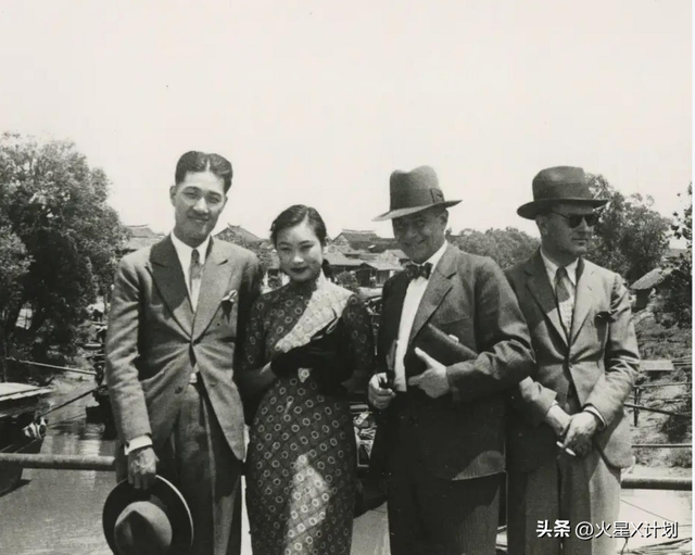 戴笠与胡蝶的真实影像，胡蝶美艳摄人心魄，戴笠面容冷峻不怒自威