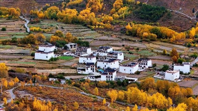 四川甘孜乡城县：深秋白藏房 景美惹人醉