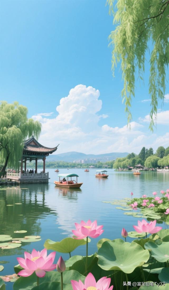 漫步湖畔赏粉荷，邂逅悠然夏日，尽享心旷神怡之美！