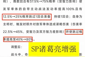 4月17日更新，张郃史诗级增强，自带45%连击，SP诸葛亮增强图片