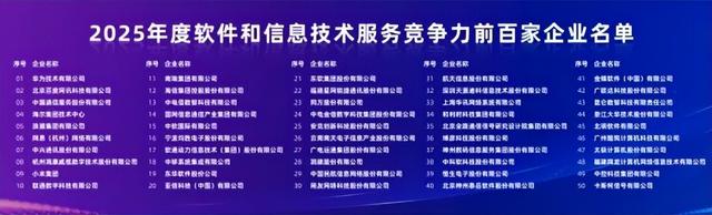 中国通服荣获“2025中国软件百强”第三名