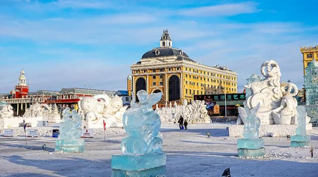 冬季呼伦贝尔海拉尔、阿尔山、满洲里、根河不冻河、漠河、北极村