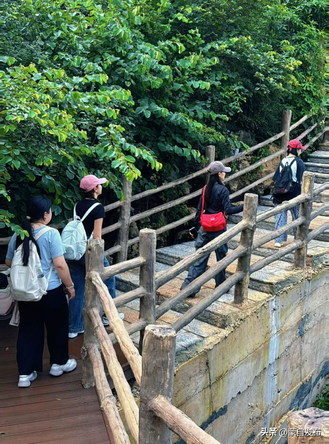 狼蟒山巅架“天梯”，蒙自登山步道催生“徒步热”→