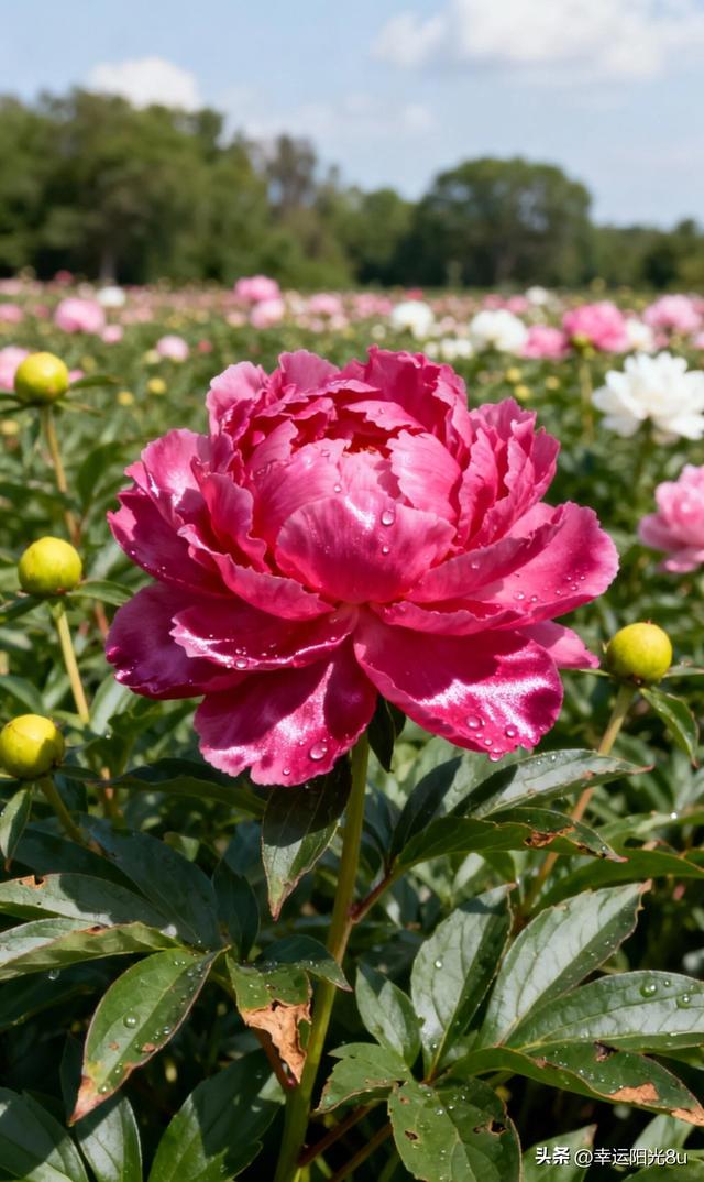 绯红嫣然·粉团锦簇·橙光流转——芍药花海的多色狂欢