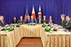 美日韩外交峰会，反对改变现状，要介入台海？民进党：诚挚欢迎图片