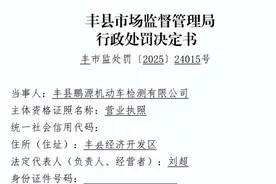 徐州一机动车检测公司因出具不实检测报告被罚3万元！图片