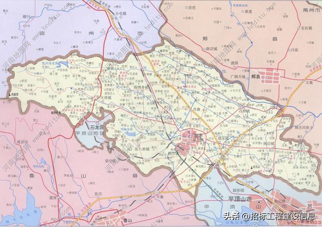 河南省平顶山市地图（含各县）-高清版