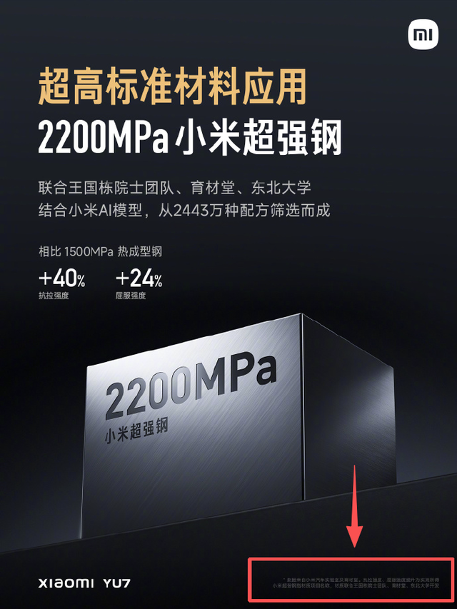 小米回应小米超强钢小字标注