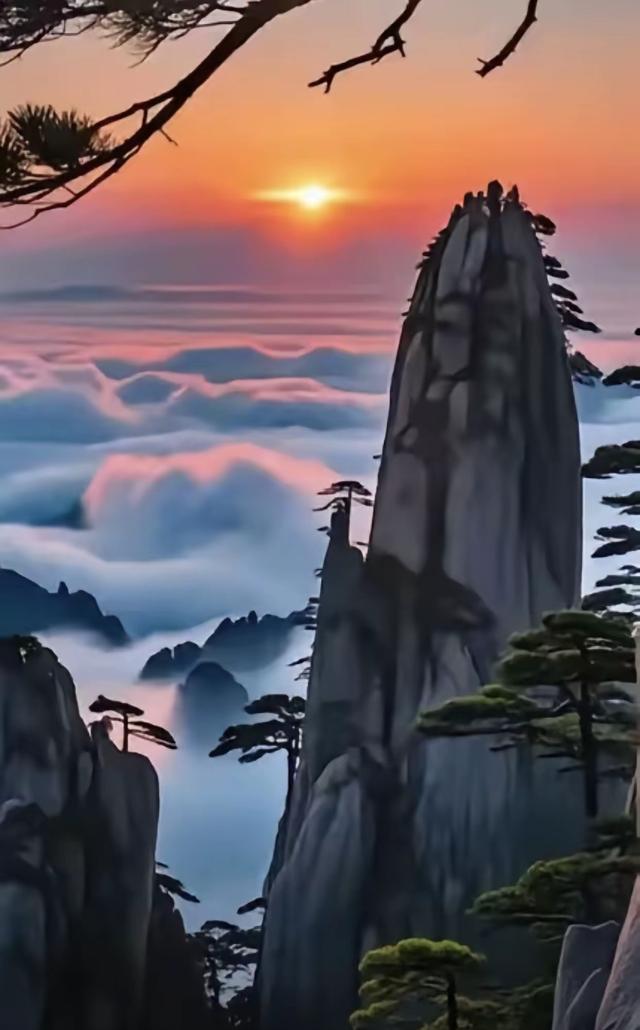 仙鹤，云霞与日落，交融成自然的交响