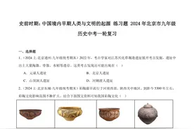 2024年北京市九年级历史中考一轮复习练习题 （含解析）图片