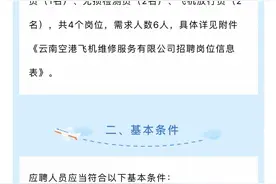 【招聘】云南空港飞机维修服务有限公司招聘合同制员工公告图片