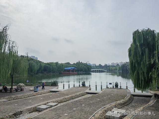 泰安：南湖公园人潮如织，十二莲桥美轮美奂，老夫妇的话让人深思