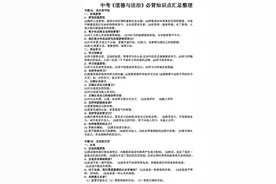 中考道德与法治重点考点难点（打印版）图片