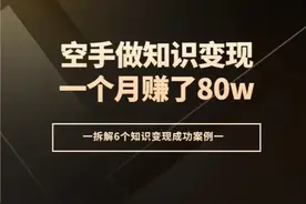 空手做知识变现一个月赚了80W，6个知识变现成功案例图片
