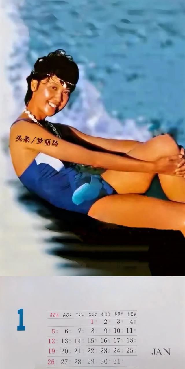 1984年明星泳装挂历。姜黎黎 陈冲 刘晓庆 巩俐 潘虹