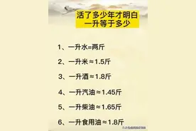 活了几十年才明白一升等于多少，替孩子保存，没有比这更全的知识图片