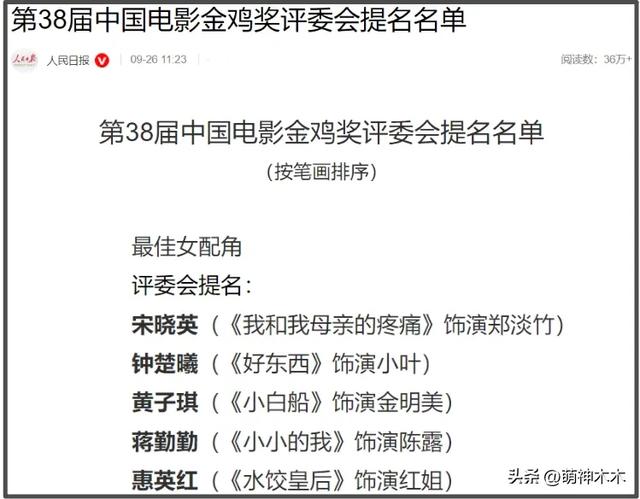 85花无人入围金鸡奖提名