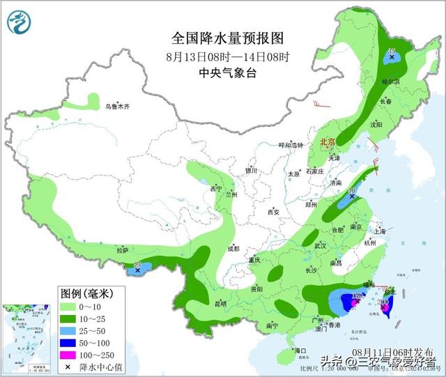 本轮强降雨中心已定，明日8月12号天气预报，暴雨大暴雨分布如下!
