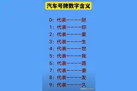 汽车号牌数字含义，收藏起来看看吧，内容仅供参考图片
