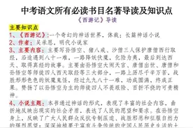 中考语文名著导读知识点汇总图片