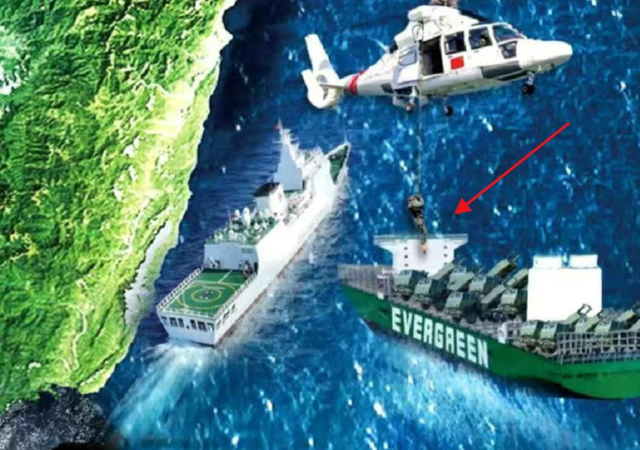 中方海警发海报，登船检查长荣货轮，美国敢运海马斯我们就笑纳！