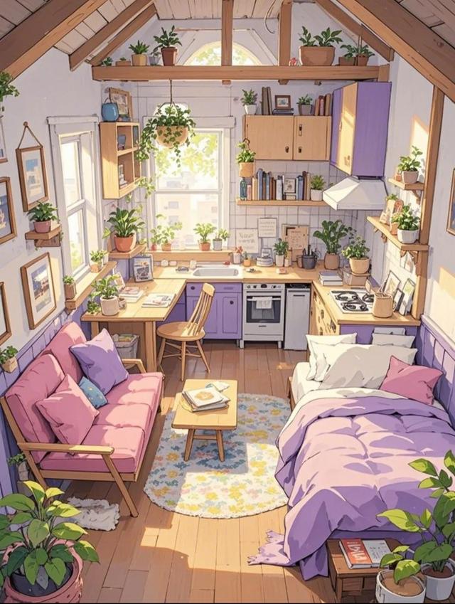 紫色治愈系小屋，心灵温暖的港湾
