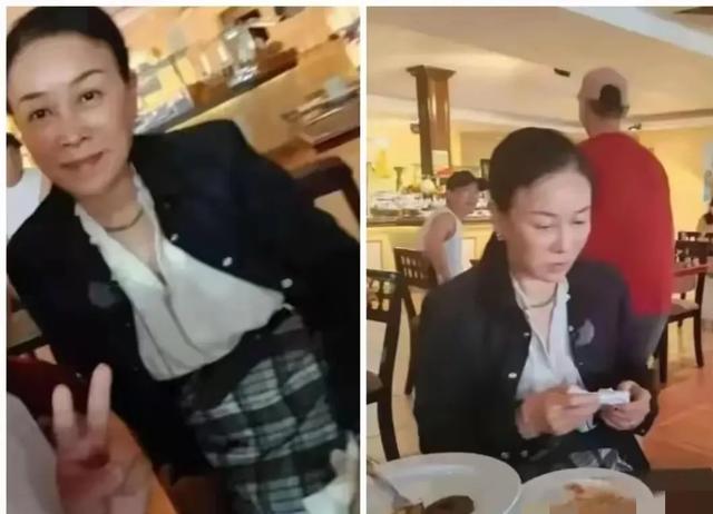 57岁那英在伦敦就餐被拍，全素颜出街，网友直呼这才是真实的老太